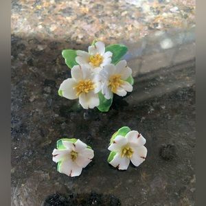 Crown Staffordshire Vintage Brooch Made in England